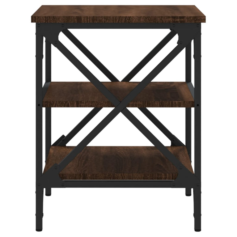Bijzettafel 40x42x50 cm bewerkt hout bruin eikenkleur MeubelReus