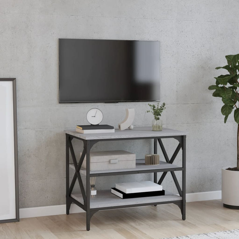 Tv-meubel 60x40x50 cm bewerkt hout grijs sonoma eikenkleurig MeubelReus