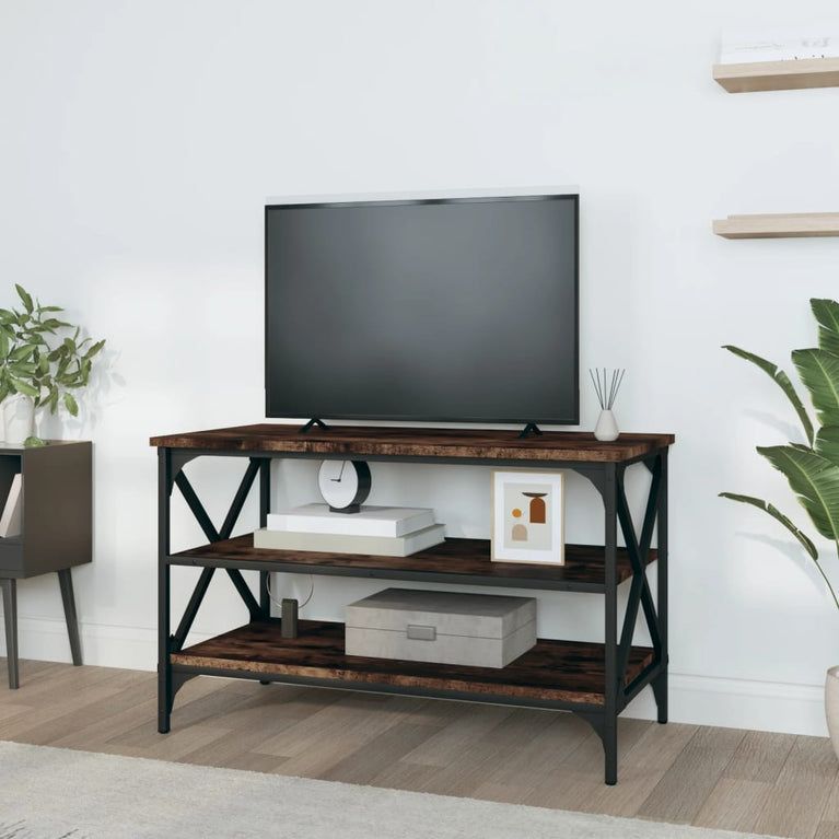 Tv-meubel 80x40x50 cm bewerkt hout gerookt eikenkleurig MeubelReus