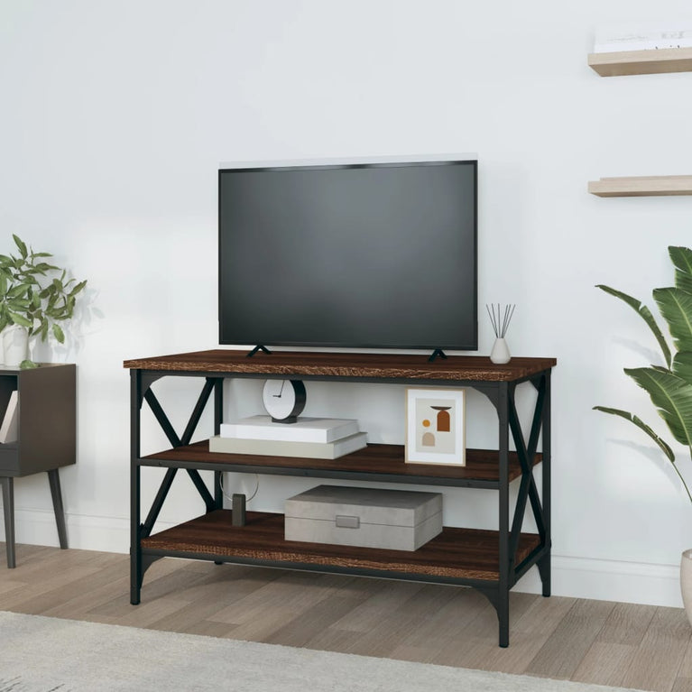 Tv-meubel 80x40x50 cm bewerkt hout bruin eikenkleur MeubelReus
