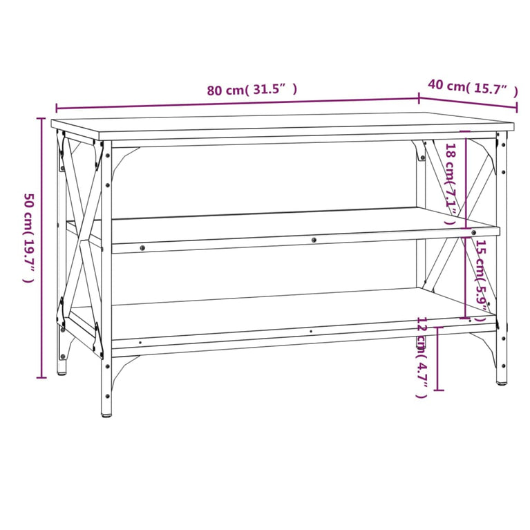 Tv-meubel 80x40x50 cm bewerkt hout bruin eikenkleur MeubelReus