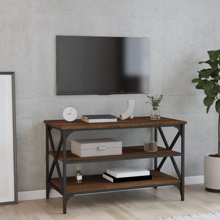 Tv-meubel 80x40x50 cm bewerkt hout bruin eikenkleur MeubelReus