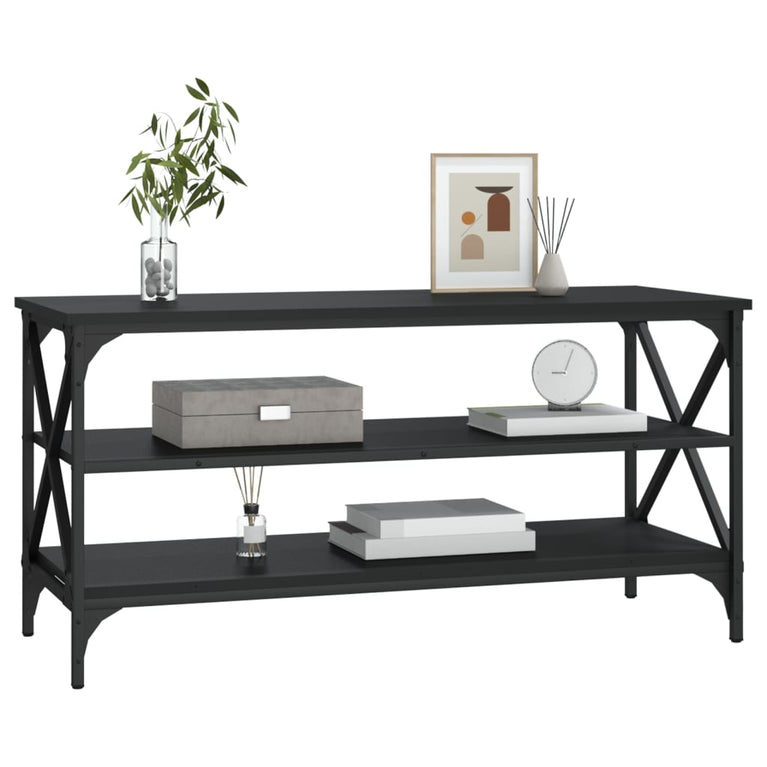 Tv-meubel 100x40x50 cm bewerkt hout zwart MeubelReus