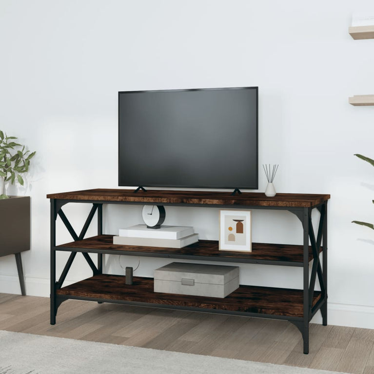 Tv-meubel 100x40x50 cm bewerkt hout gerookt eikenkleurig MeubelReus