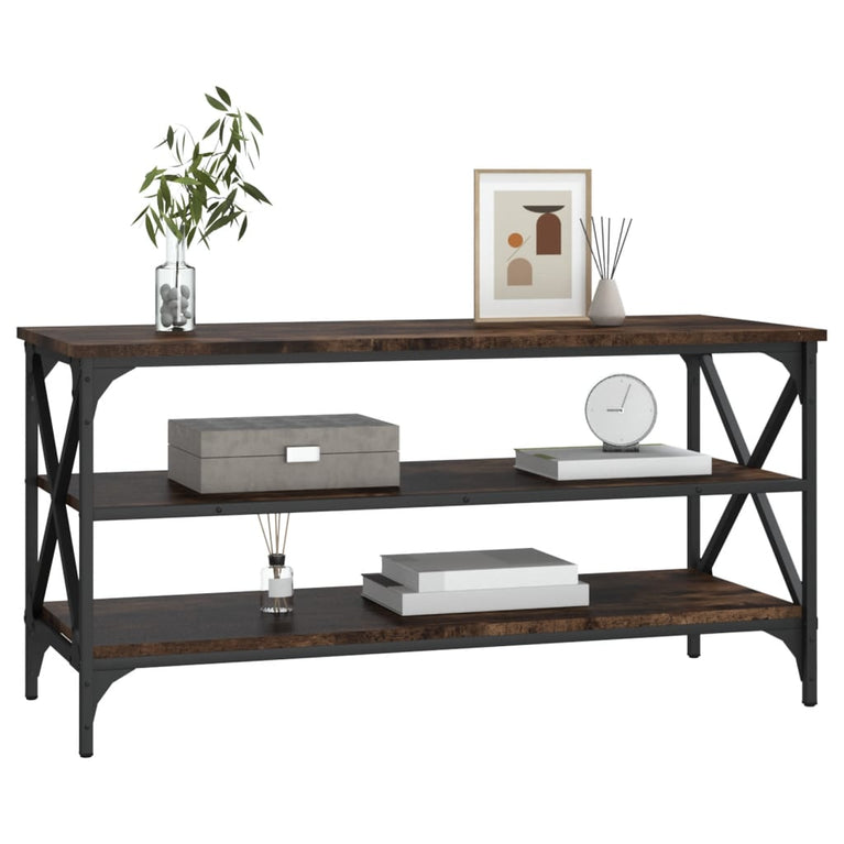 Tv-meubel 100x40x50 cm bewerkt hout gerookt eikenkleurig MeubelReus