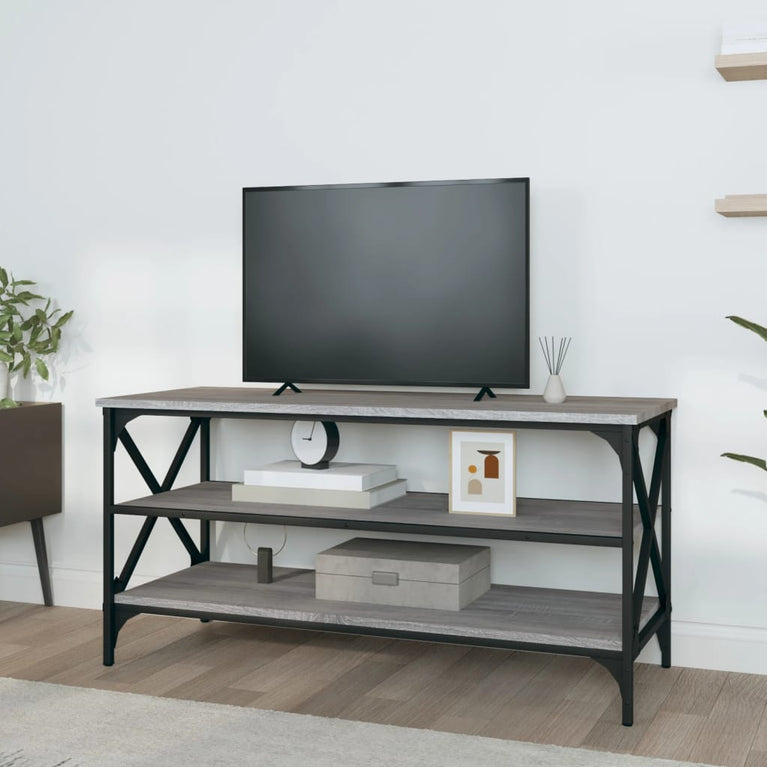 Tv-meubel 100x40x50 cm bewerkt hout grijs sonoma eikenkleurig MeubelReus
