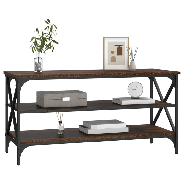 Tv-meubel 100x40x50 cm bewerkt hout bruin eikenkleur MeubelReus