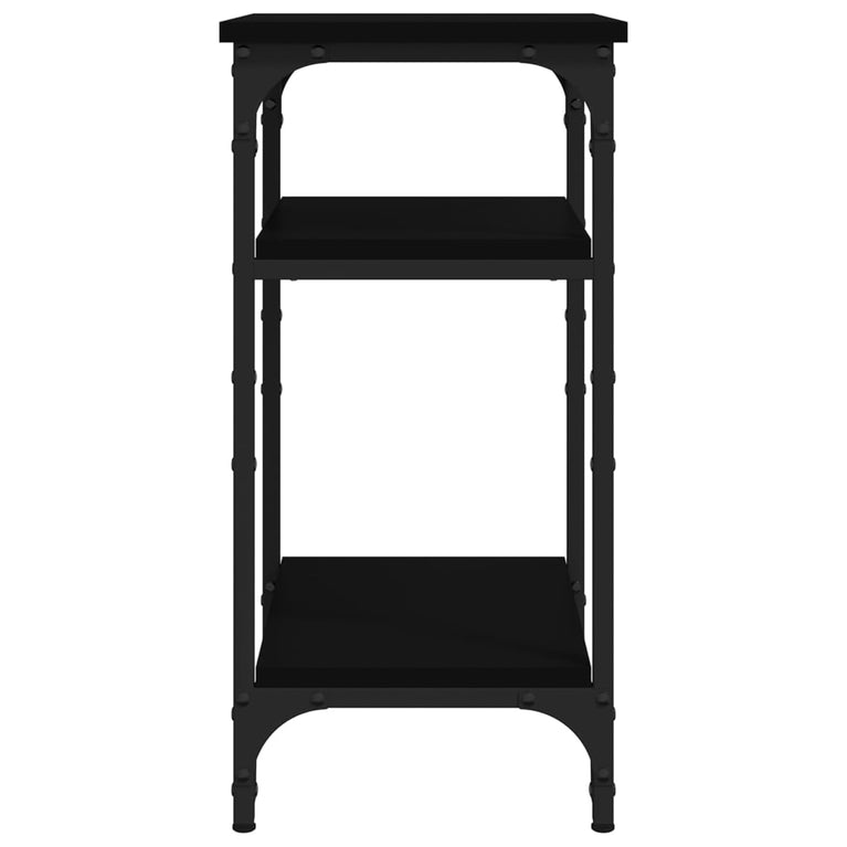 Bijzettafel 35x30x60 cm bewerkt hout zwart MeubelReus