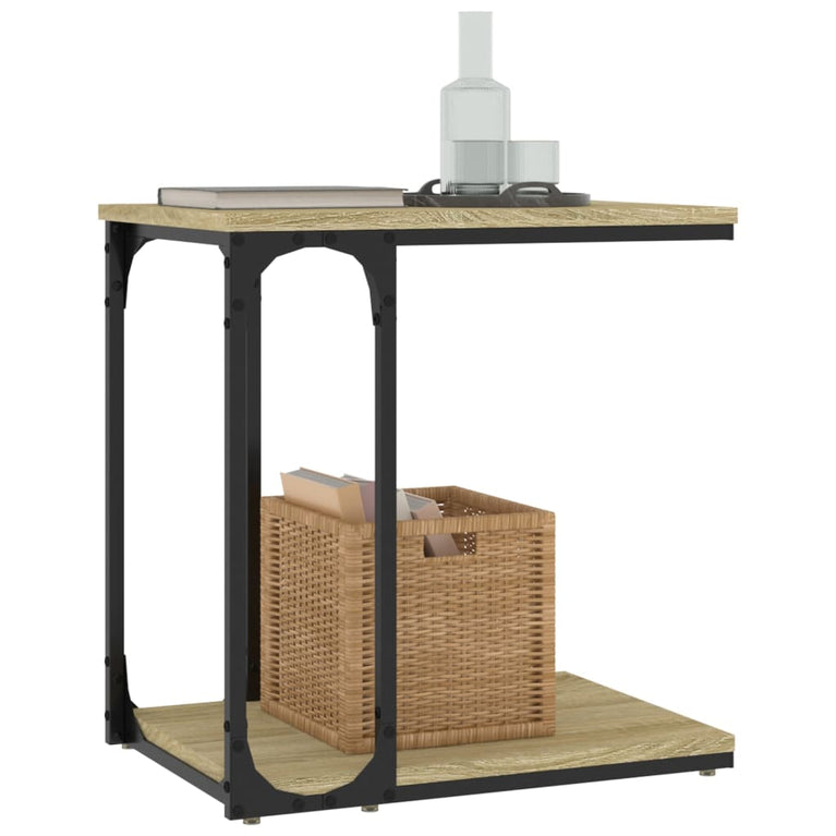 Bijzettafel 50x35x52 cm bewerkt hout sonoma eikenkleurig MeubelReus