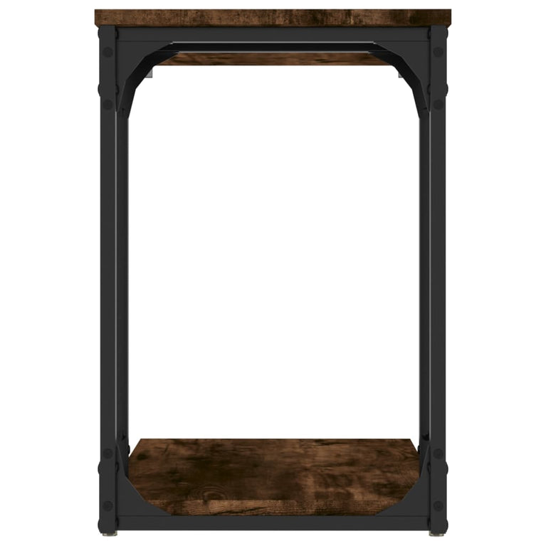 Bijzettafel 50x35x52 cm bewerkt hout gerookt eikenkleurig MeubelReus