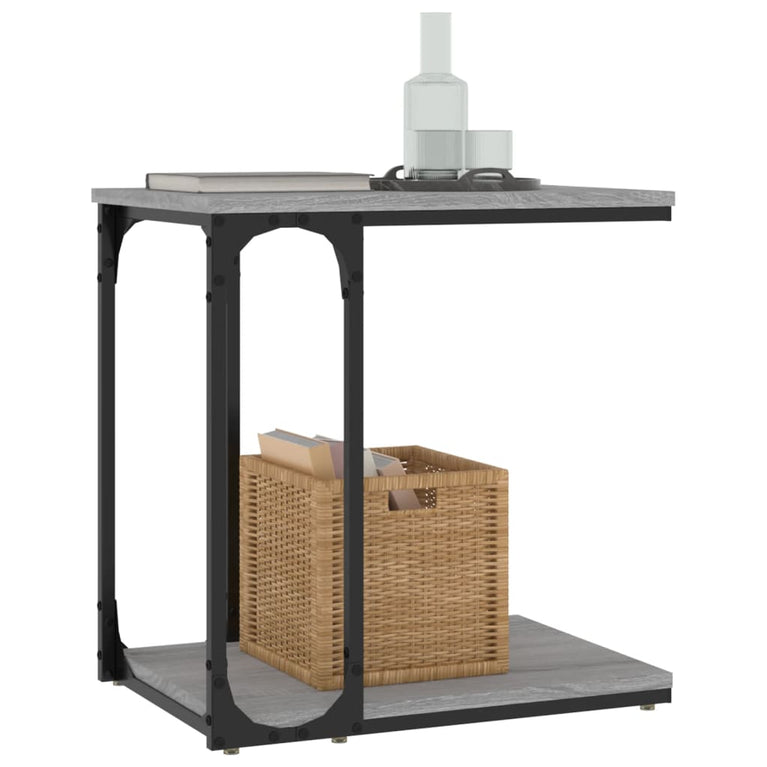 Bijzettafel 50x35x52 cm bewerkt hout grijs sonoma eikenkleur MeubelReus