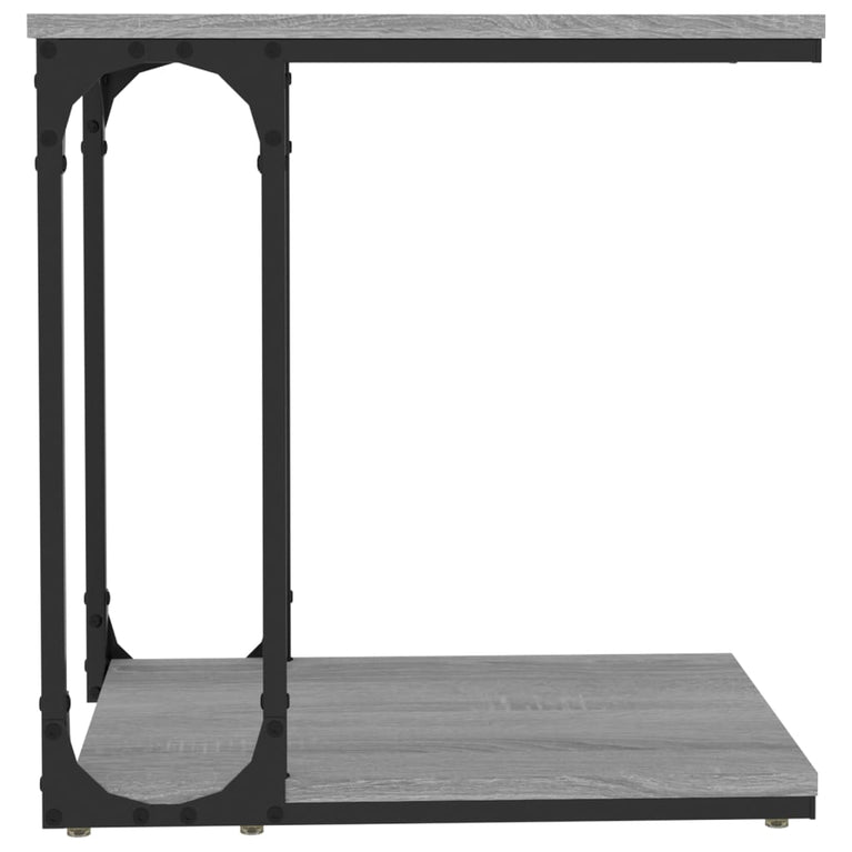 Bijzettafel 50x35x52 cm bewerkt hout grijs sonoma eikenkleur MeubelReus