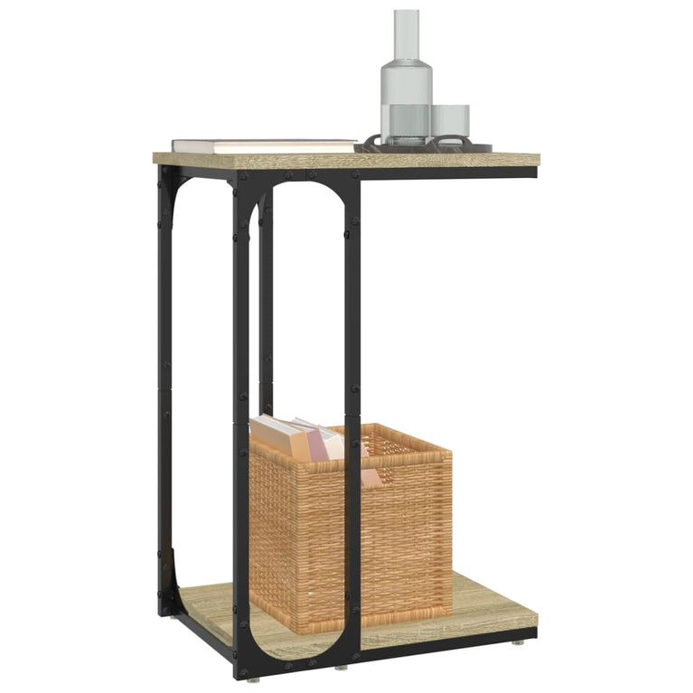Bijzettafel 40x30x60 cm bewerkt hout sonoma eikenkleurig MeubelReus