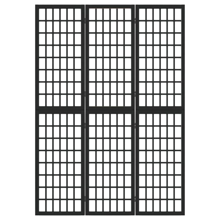Kamerscherm inklapbaar 3 panelen Japanse stijl 120x170 cm zwart