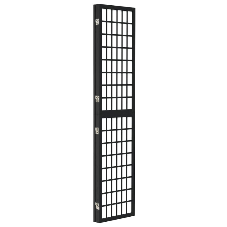 Kamerscherm inklapbaar 3 panelen Japanse stijl 120x170 cm zwart