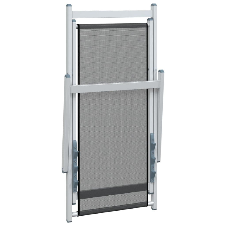 Strandstoelen inklapbaar 2 st aluminium en textileen grijs