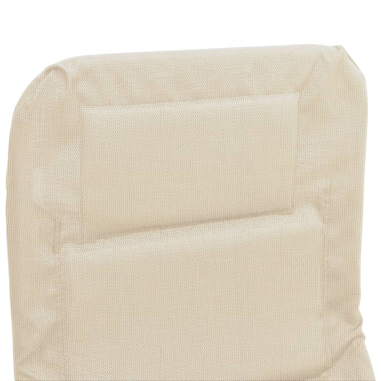 Ligbedden 2 st inklapbaar textileen en gepoedercoat staal crème MeubelReus