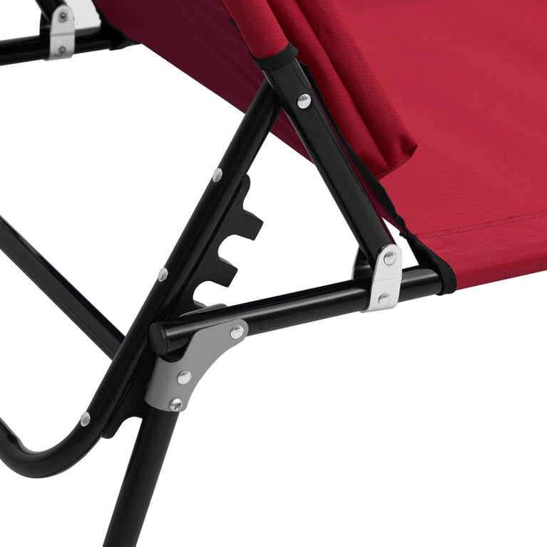 Ligbed inklapbaar oxford stof en gepoedercoat staal rood MeubelReus