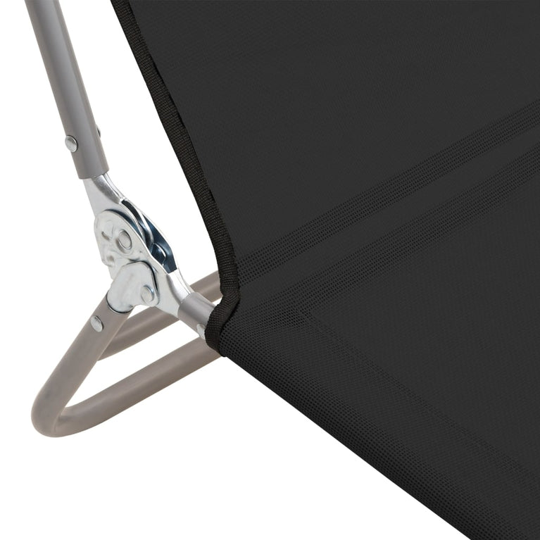 Ligbedden 2 st inklapbaar textileen en staal zwart MeubelReus