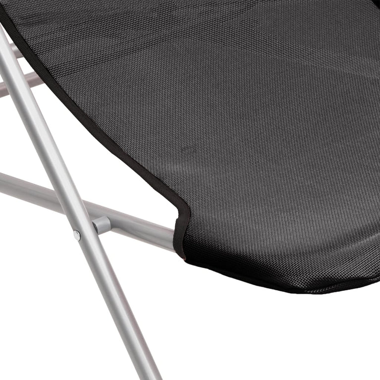 Strandstoelen 2 st textileen en gepoedercoat staal zwart MeubelReus