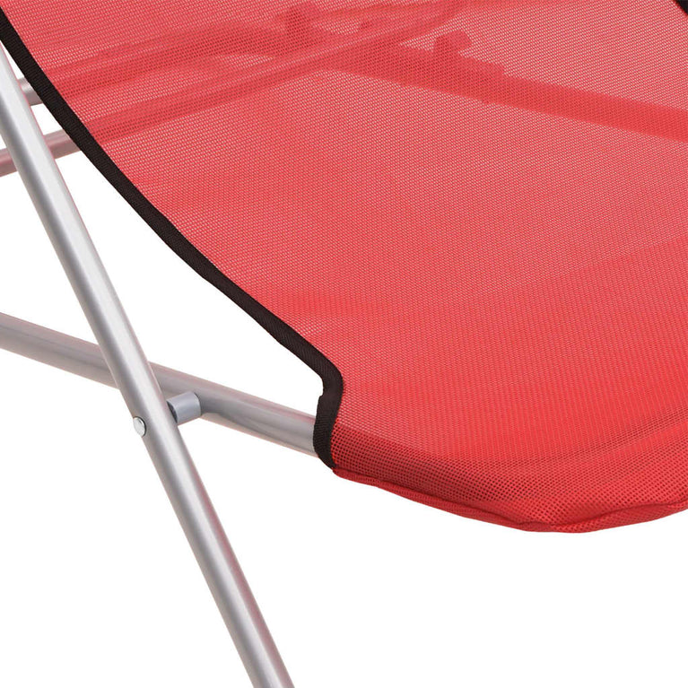 Strandstoelen 2 st textileen en gepoedercoat staal rood MeubelReus