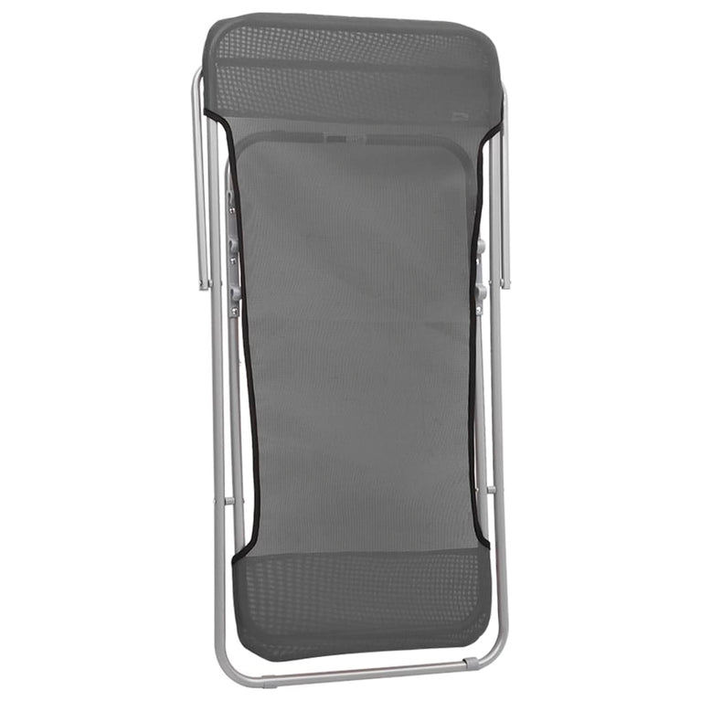 Strandstoelen 2 st textileen en gepoedercoat staal grijs MeubelReus