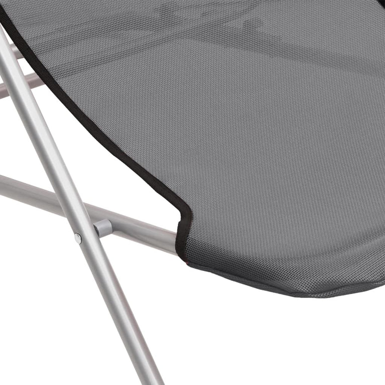 Strandstoelen 2 st textileen en gepoedercoat staal grijs MeubelReus