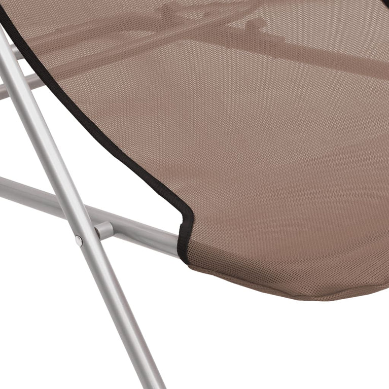 Strandstoelen 2 st textileen en gepoedercoat staal bruin MeubelReus