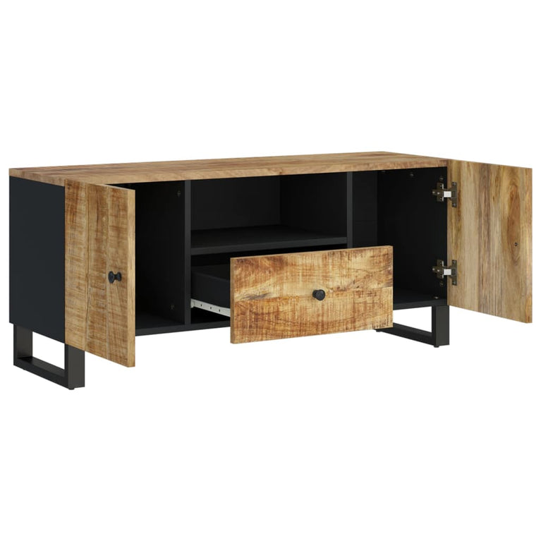 Tv-meubel 105x33,5x46 cm massief mangohout en bewerkt hout MeubelReus