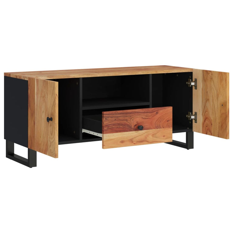 Tv-meubel 105x33,5x46 cm massief acaciahout en bewerkt hout MeubelReus