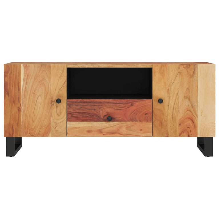 Tv-meubel 105x33,5x46 cm massief acaciahout en bewerkt hout MeubelReus