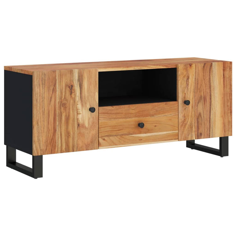 Tv-meubel 105x33,5x46 cm massief acaciahout en bewerkt hout MeubelReus