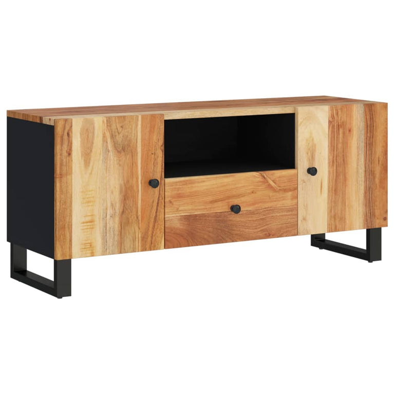 Tv-meubel 105x33,5x46 cm massief acaciahout en bewerkt hout MeubelReus