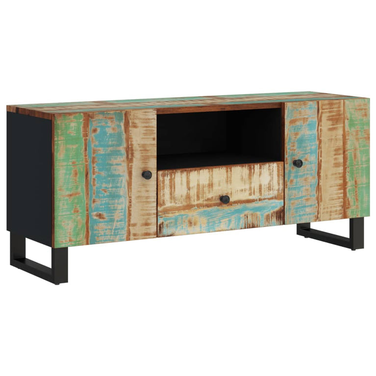 Tv-meubel 105x33,5x46 cm massief hout gerecycled bewerkt hout