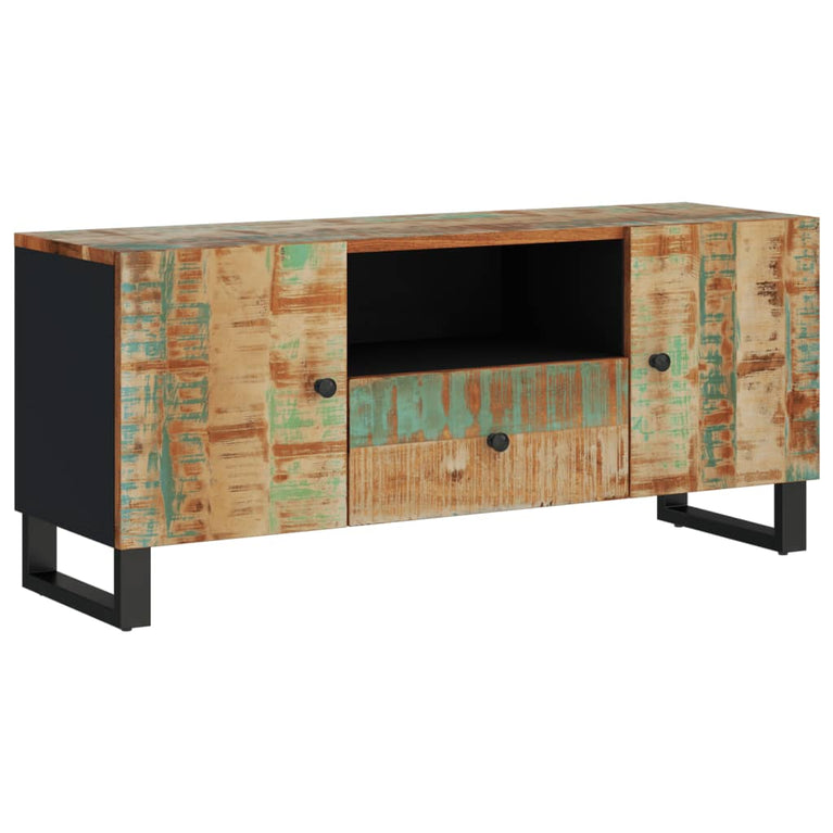 Tv-meubel 105x33,5x46 cm massief hout gerecycled bewerkt hout