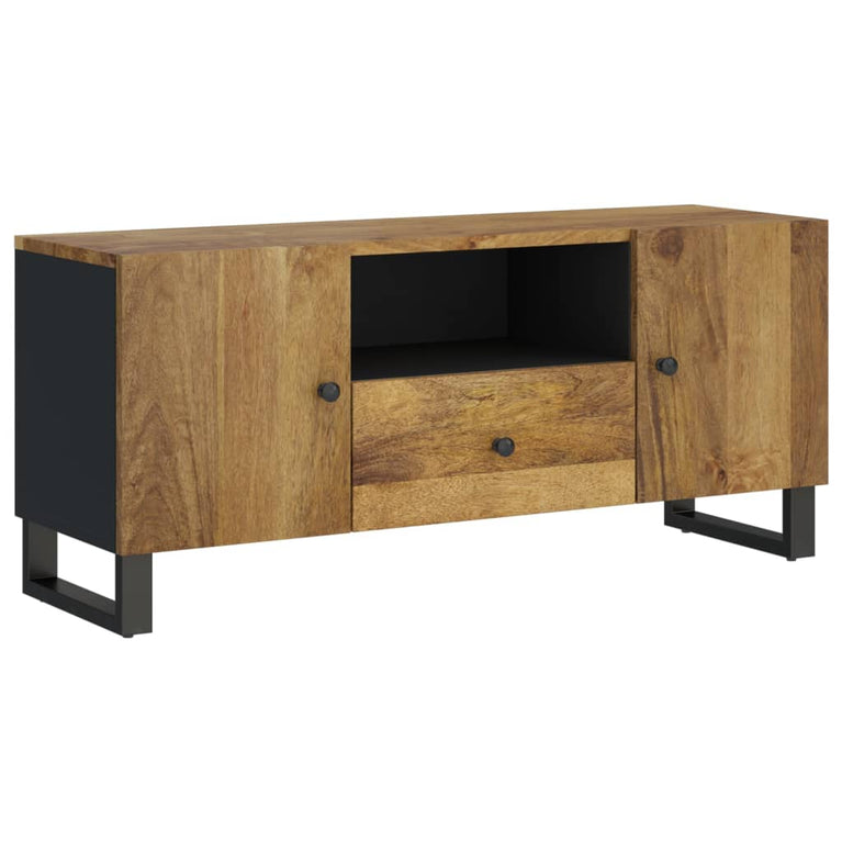 Tv-meubel 105x33,5x46 cm massief mangohout en bewerkt hout