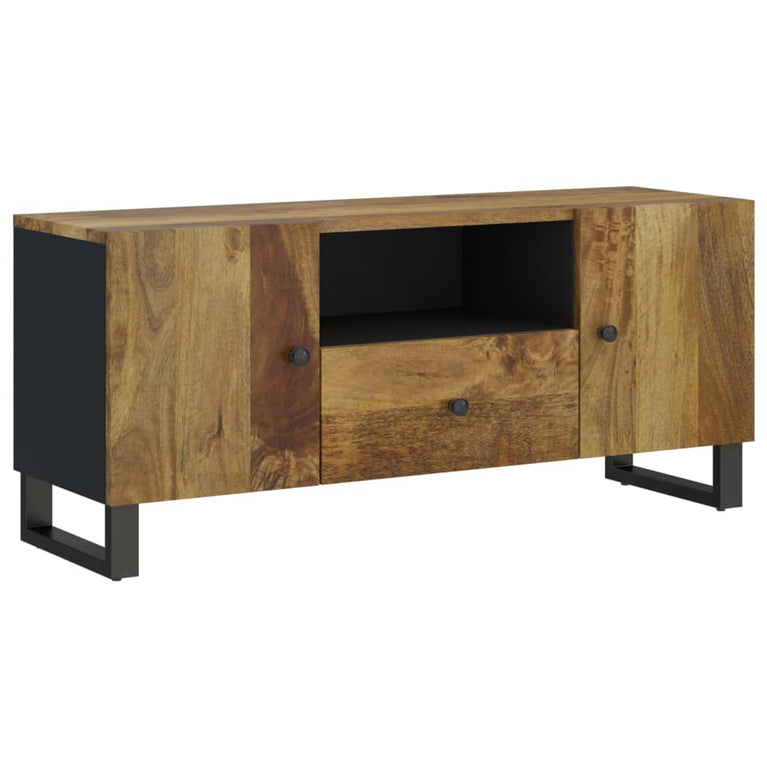 Tv-meubel 105x33,5x46 cm massief mangohout en bewerkt hout