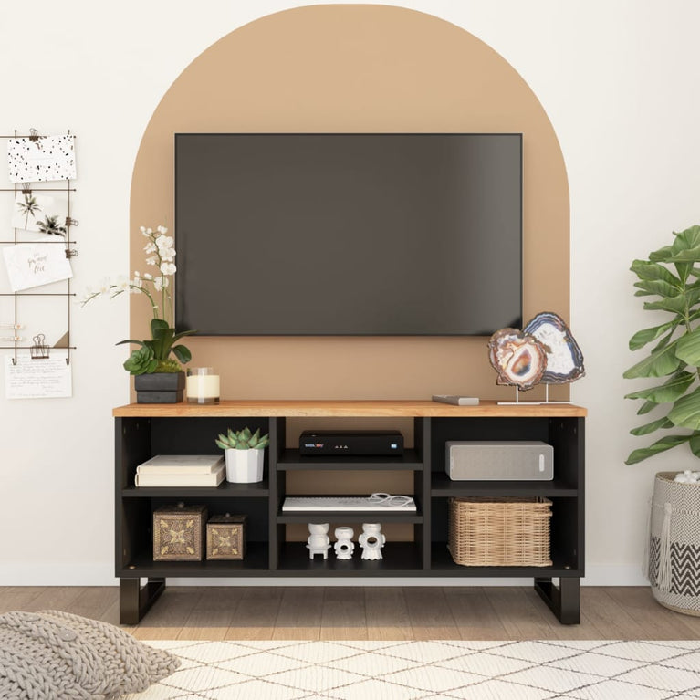 Tv-meubel 100x33x46 cm massief acaciahout en bewerkt hout MeubelReus
