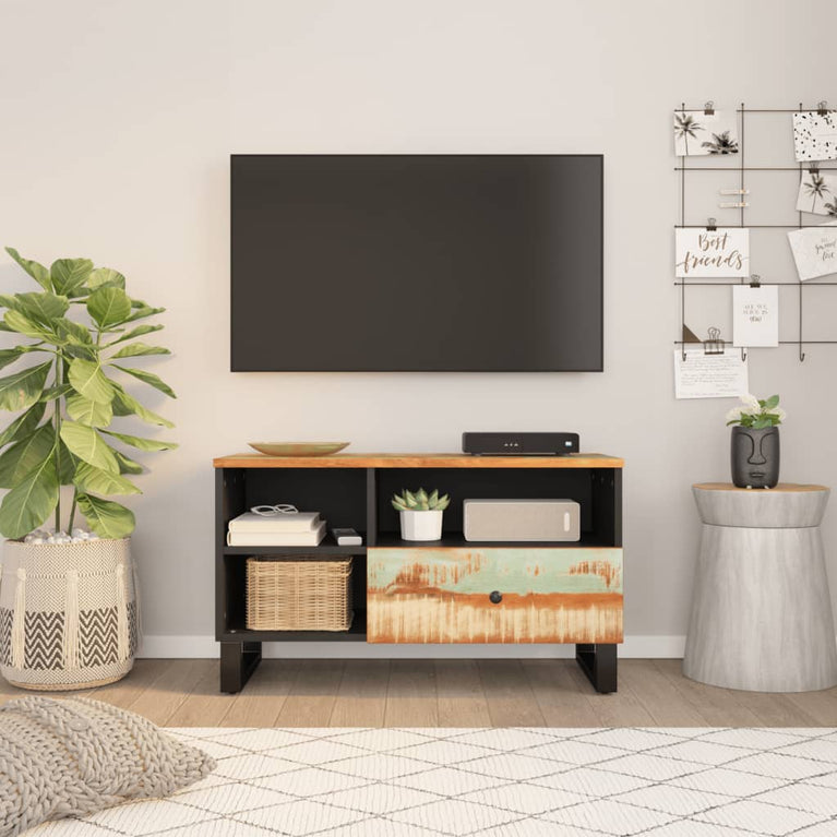 Tv-meubel 80x33x46 cm massief hergebruikt hout en bewerkt hout MeubelReus