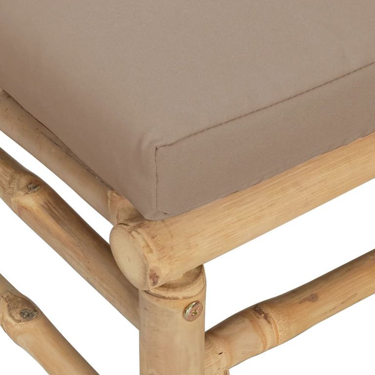 2-delige Loungeset met kussens bamboe taupe MeubelReus