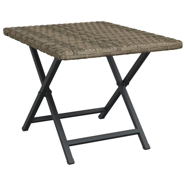 Tafel inklapbaar 45x35x32 cm poly rattan grijs MeubelReus