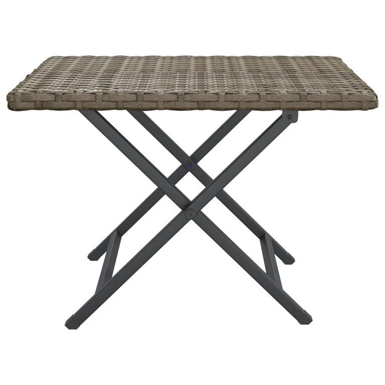 Tafel inklapbaar 45x35x32 cm poly rattan grijs MeubelReus