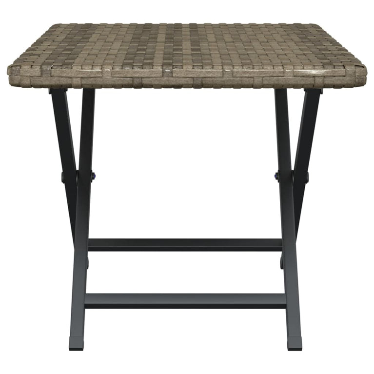 Tafel inklapbaar 45x35x32 cm poly rattan grijs MeubelReus