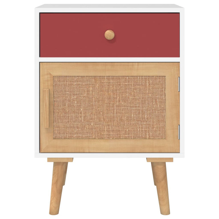 Nachtkastje 40x30x55 cm bewerkt hout wit MeubelReus