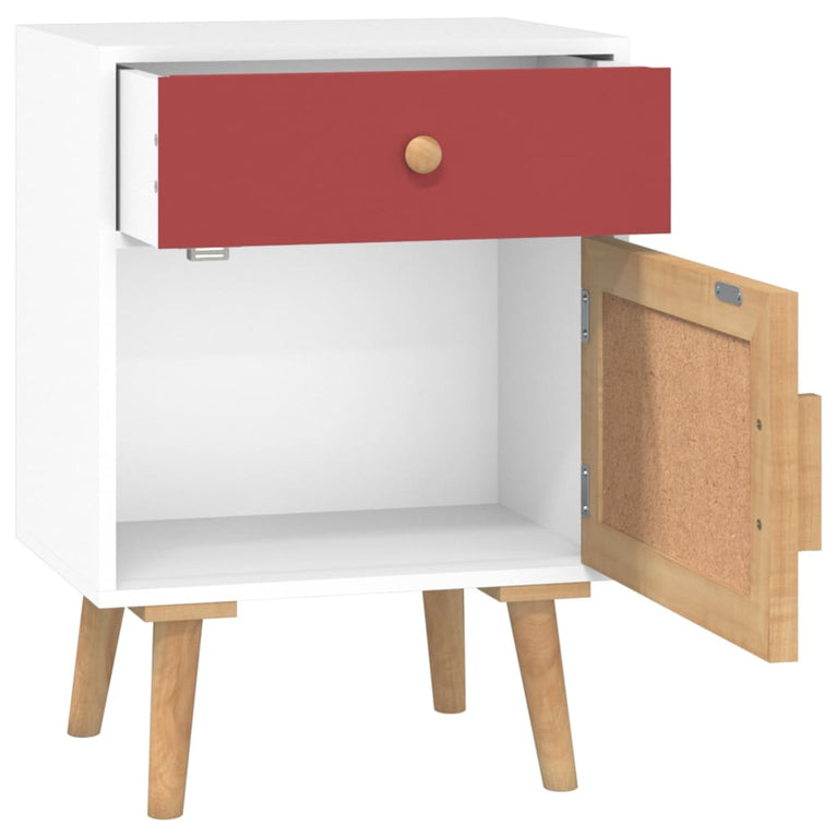 Nachtkastjes 2 st 40x30x55 cm bewerkt hout wit MeubelReus