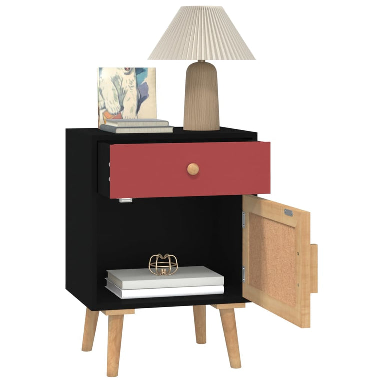 Nachtkastjes 2 st 40x30x55 cm bewerkt hout zwart MeubelReus
