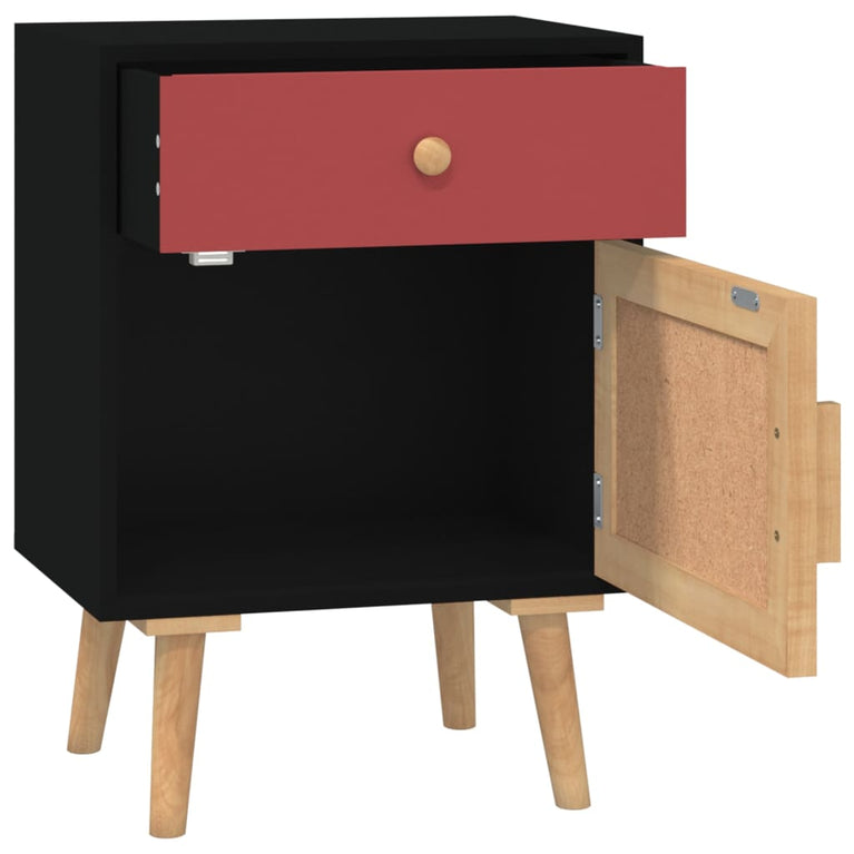 Nachtkastjes 2 st 40x30x55 cm bewerkt hout zwart MeubelReus