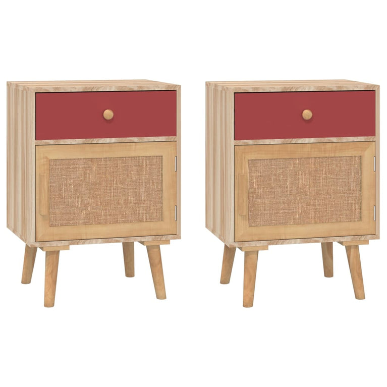 Nachtkastjes 2 st 40x30x55 cm bewerkt hout MeubelReus
