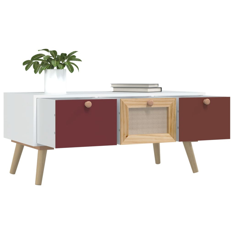 Salontafel met lades 80x40x35,5 cm bewerkt hout MeubelReus