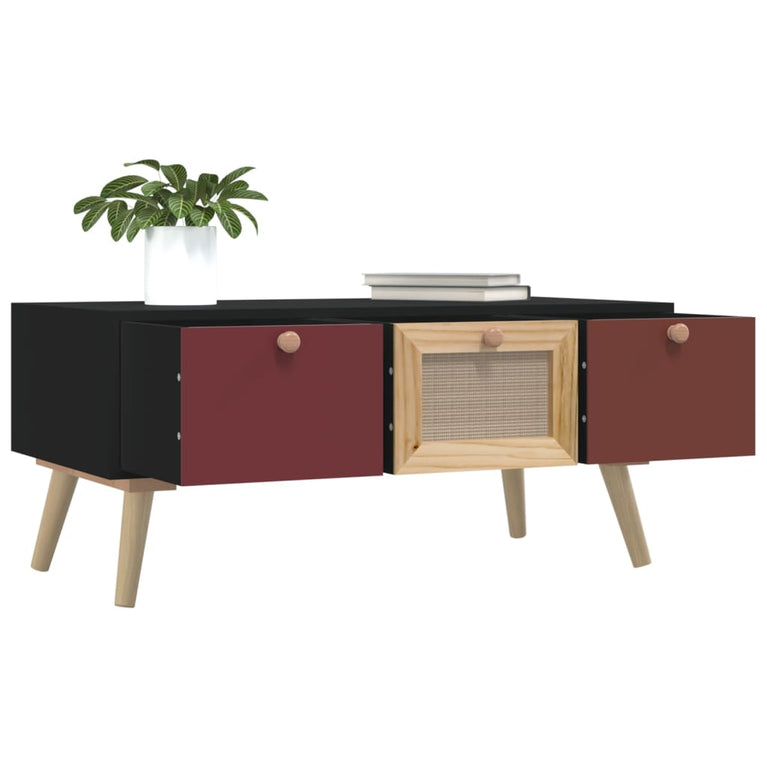 Salontafel met lades 80x40x35,5 cm bewerkt hout MeubelReus